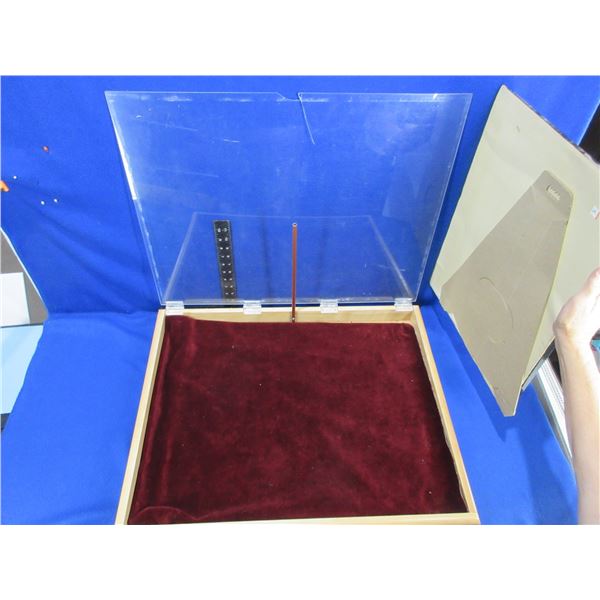 Wood and Plexiglas Display Cabinet - 26 1/2" x 21" x 2 1/2"