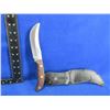Image 3 : Fixed Blade Knife with Leather Sheath - 5" Blade