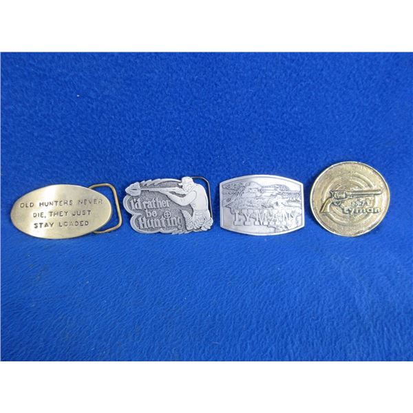 4 Belt Buckles - 2 Brass, 2 Metal