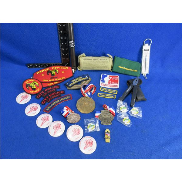 Lot of Misc. - Patches, Pins, Scale, Military Gauze, Etc.