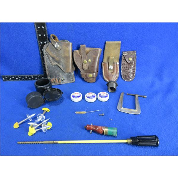 Lot of Misc. - Leather Holsters & Sheaths, Lens Covers