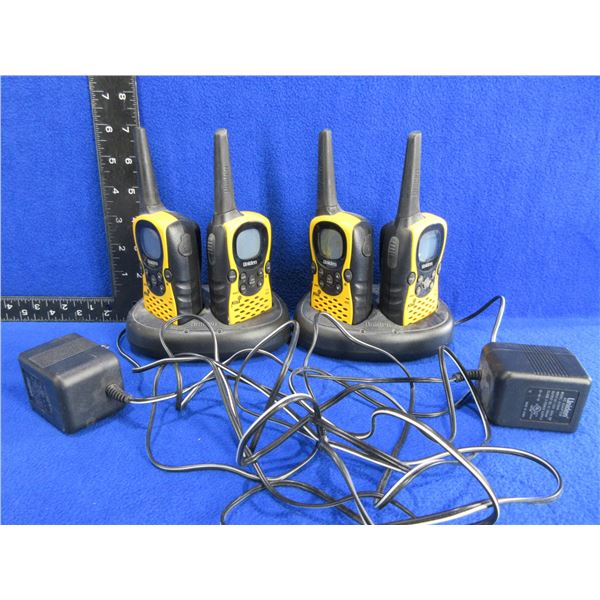 4 Uniden Walkie Talkies with Charging Bases - Not Tested