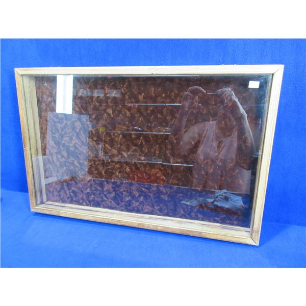 Wood and Glass Display Cabinet - 25" x 16" x 2 1/2"