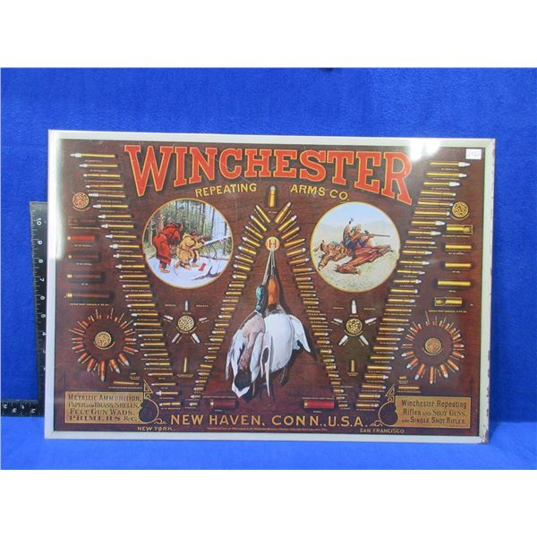 Winchester Repeating Arms Co. Tin Sign - 23" x 15 3/4"