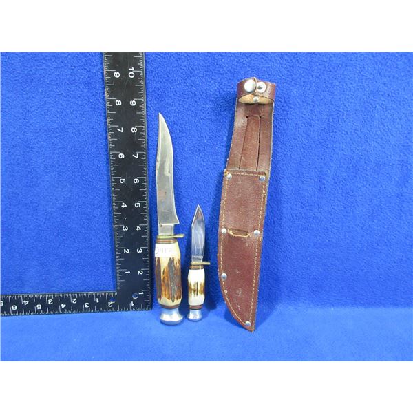 J. Nowill & Sons Sheffield England 2 Fixed Blade Knives Set
