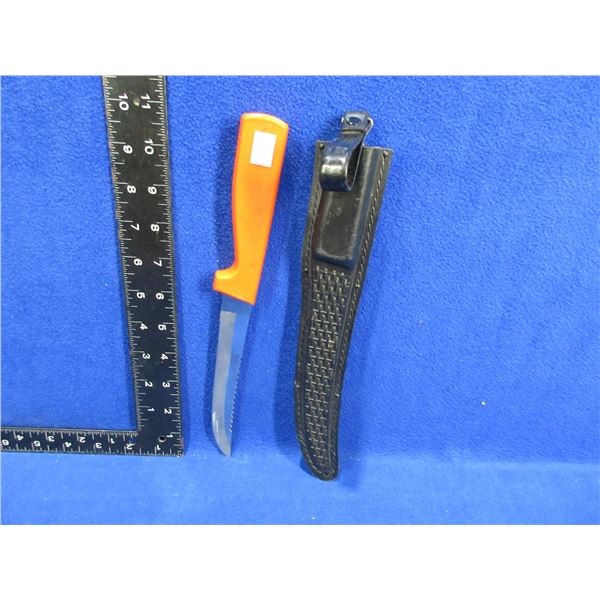 Ballard Wide Blade Fishing Knife with Sheath - 6" Blade