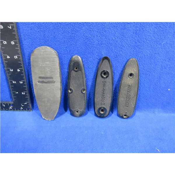 4 Assorted Butt Plates - 2 Winchester, Browning & Unknown