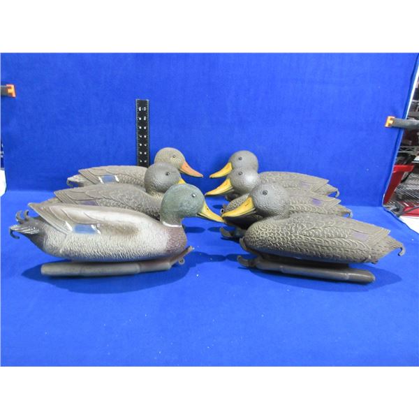 6 Vintage Carry-Lite Sport Plast Duck Decoys