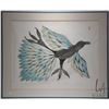 Image 1 : Framed limited edition stone cut and stencil print titled "Bird of the Summer Lord" pencil signed by