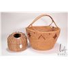 Image 1 : Two Thompson River Salish baskets including hive shaped and one 12" diameter handled basket