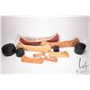 Image 1 : Selection of First Nations collectibles including Haida style boxes and seven birch bark canoes, ran