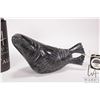 Image 2 : Inuit soapstone carving of a seal by artist Mathewsie Amidlak, Inukjuak '95, (1171) -5-58299, 4" H X
