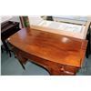 Image 2 : Antique mahogany three drawer knee hole vanity with reeded supports, 33" H X 43" W X 20" D