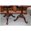 Image 2 : Pair of mid 20th century Chippendale style, single pedestal wine tables with pie crust top, decorati