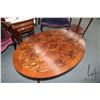 Image 2 : Antique matched grain, burl walnut coffee table, 43" X 30" X 19" H