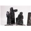 Image 2 : Inuit soapstone carving with three figures, signed in syllabics, 6 1/2" in height