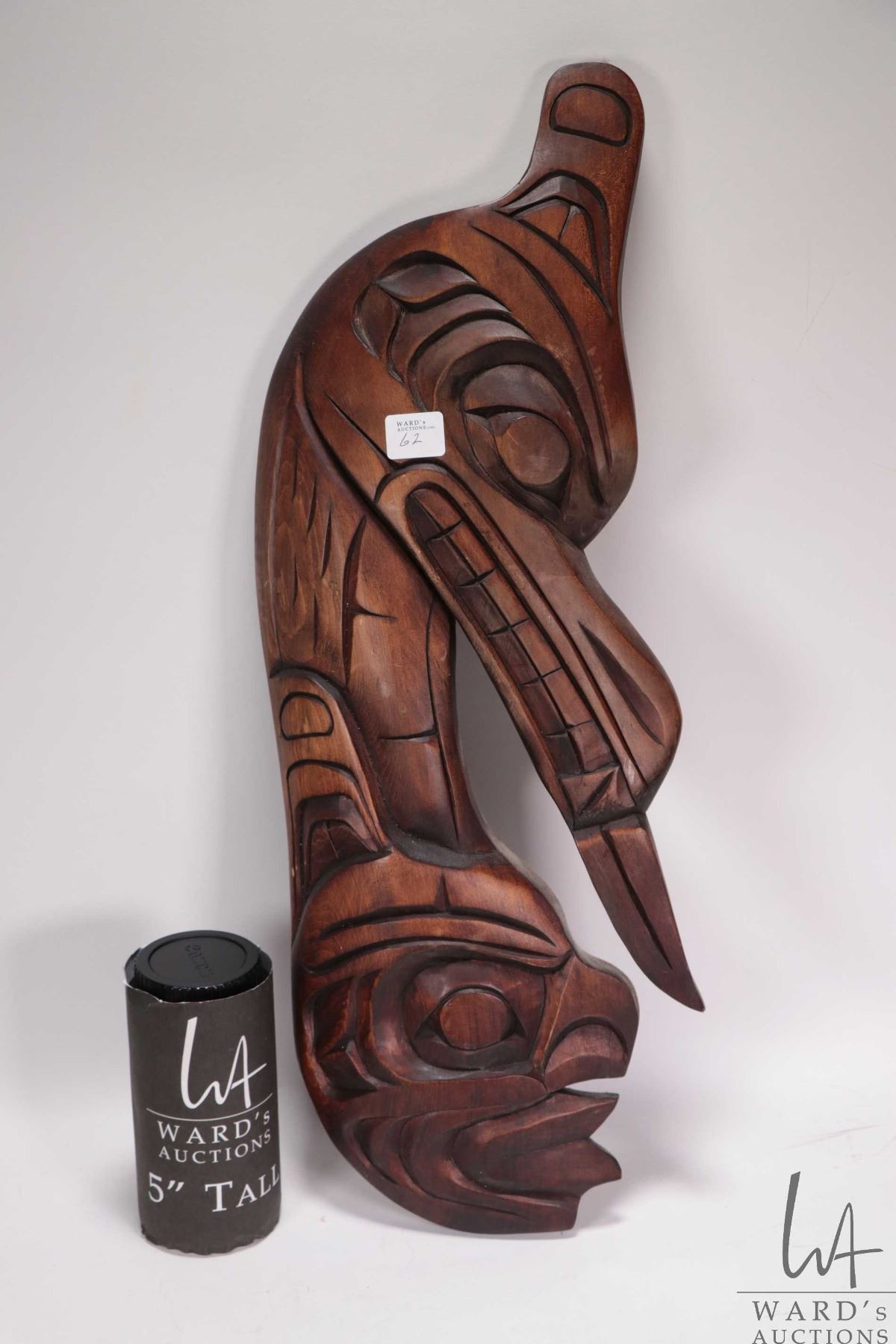 Haida Hand Hand carved Haida wall plaque, titled on verso
