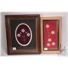 Image 1 : Two framed caribou tuftings including floral in oval matted frame by Cookie Creighton, Blood Reserve