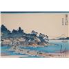 Image 2 : Vintage framed Japanese wood block print "Enoshima in Sagami Province" no. 17 in the series of print