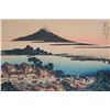 Image 2 : Vintage framed Japanese wood block print "Dawn at Isawa in Kai Province " no. 9 in the series of pri
