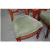 Image 2 : Pair of matching mahogany Victorian bar back dining chairs with green velvet upholstered seats