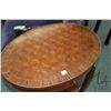 Image 2 : Antique side table with marquetry top and matching under shelf, single drawer and ormolu capped feet