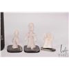 Image 2 : Three pieces of miniature Inuit art including carved figures on slivers of horn, marked Utaqalaq ran