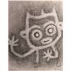 Image 2 : Two framed Petroglyph rubbings on fabric including "Spirit of the Rock" "79" , 21" X 17" and stylize