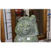Image 2 : Large Inuit soapstone carving of a mother and child, no artist signature seen, 21" in height. Note: 