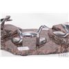 Image 2 : Hoselton aluminum sculpture of loons on granite, 11" in length