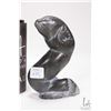 Image 2 : Two Inuit soapstone carved seals including 5 1/2" signed in syllabics