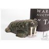 Image 2 : Two Inuit soapstones including 4 1/2" walrus signed by artist Sepak, Alaska 1990 and a walrus signed