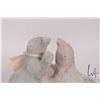 Image 8 : Inuit carved soapstone sculpture Two Bears Playing by artist Douglas Akoilak, Nunavut, 1992, 5" X 6"