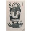Image 2 : Framed limited edition stone cut print titled "Woman with doll" by artist Pitololak, 1964, 8/50, ove