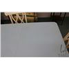 Image 2 : Country kitchen table 31" H X 54" X 38" with two upholstered wooden dining chairs