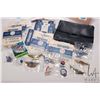 Image 2 : Selection of vintage airport pins including Pan AM set of ten featuring various worldwide destinatio