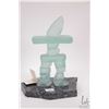 Image 2 : Glass inukshuk on granite base by artist Samwille Nivianxie, Inukjauk, '95, (27)-5-58992, 9 1/2" inc