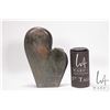 Image 2 : Hand carved African stone modernist sculpture featuring two faces, signed by artist Jameson, 8 1/2"