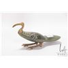 Image 2 : Two hand carved Egyptian sculptures including "God Horas" falcon 9 1/4" and a stone bird with bronze