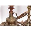 Image 2 : Selection of Indian brass including hookah, candlestick and two grinders