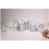 Image 2 : Vintage Figgjo Scandinanvian tea service including tea pot, milk and cream jugs, six cups and five s