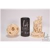 Image 1 : Hand carved reconstituted ivory including puzzle balls and statue, both with distress and various ol
