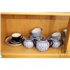 Image 2 : Shelf lot of china collectibles including Russian cobalt and gold tea service, hand painted Letton C