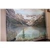 Image 2 : Large stretcher framed acrylic on canvas painting of Lake Louise by artist Richard Dixon, note: pain