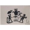 Image 2 : Unframed limited edition stone cut print titled "Making a Rabbit Snare", pencil signed by artist Sar