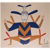 Image 2 : Framed limited edition stencil print titled "Angukog" signed in syllabics by artist Oonark, Anirninq