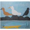 Image 2 : Framed limited edition lithograph titled "Land and Sea" pencil signed in syllabics by artist Kingmea