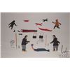 Image 2 : Unframed limited edition stencil print, titled "After The Hunt", signed is syllabics by artist Isah 