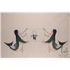 Image 2 : Unframed original crayon drawing titled "Two Mermaids Holding A Picture" by artist Pitseolak, Cape D