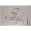Image 2 : Unframed original crayon drawing titled "Man Carving Knife with Drill Bow" by artist Alec Banksland,